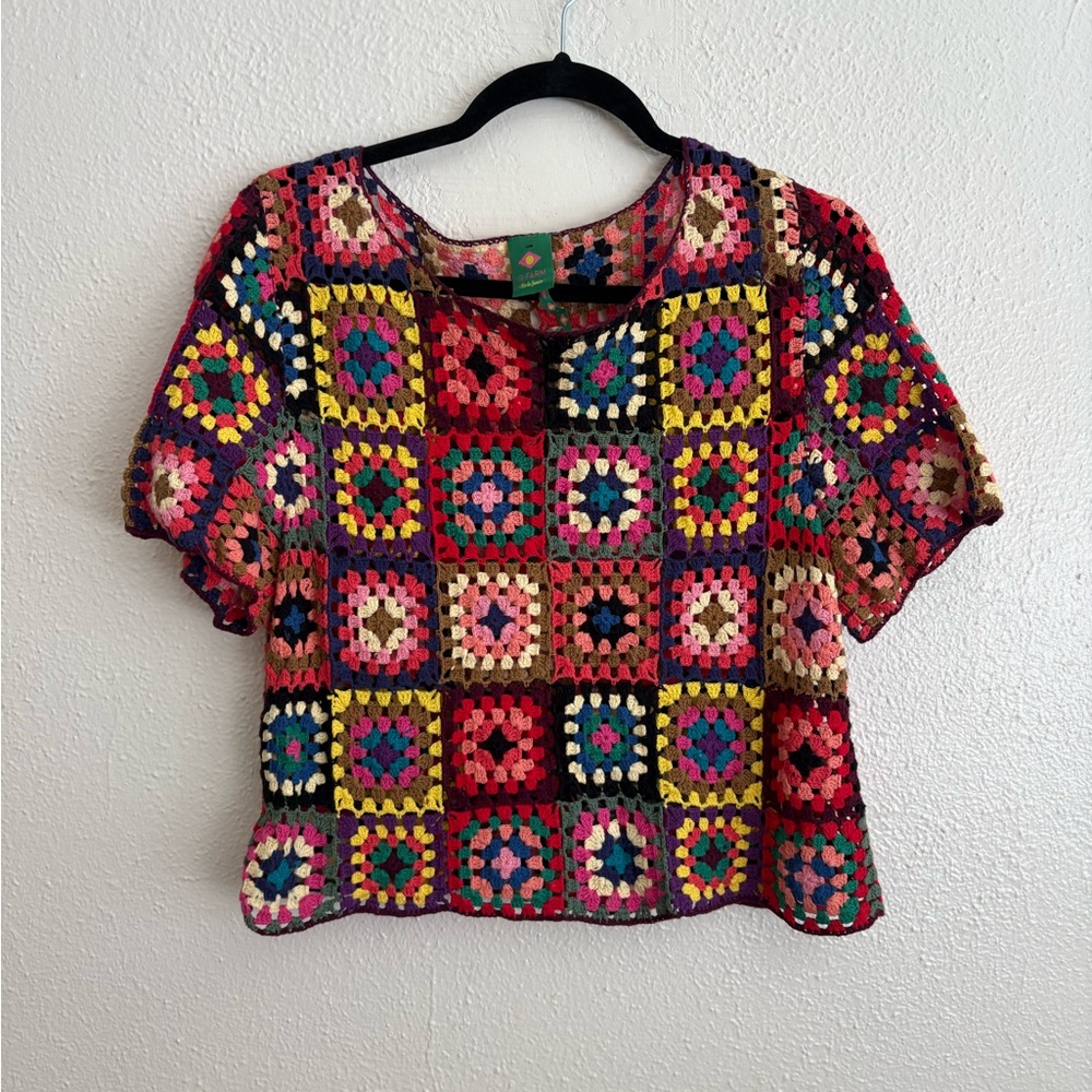 FARM Rio Multicolor Crochet Crop Top